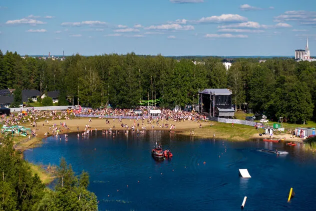 Rento Stage from up in the air. Photo: Sami Jumppanen / Ilosaarirock 2025