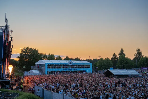 The crowd at the Main Stage for Sexmane. Photo: Timo Uimi / Ilosaarirock 2025